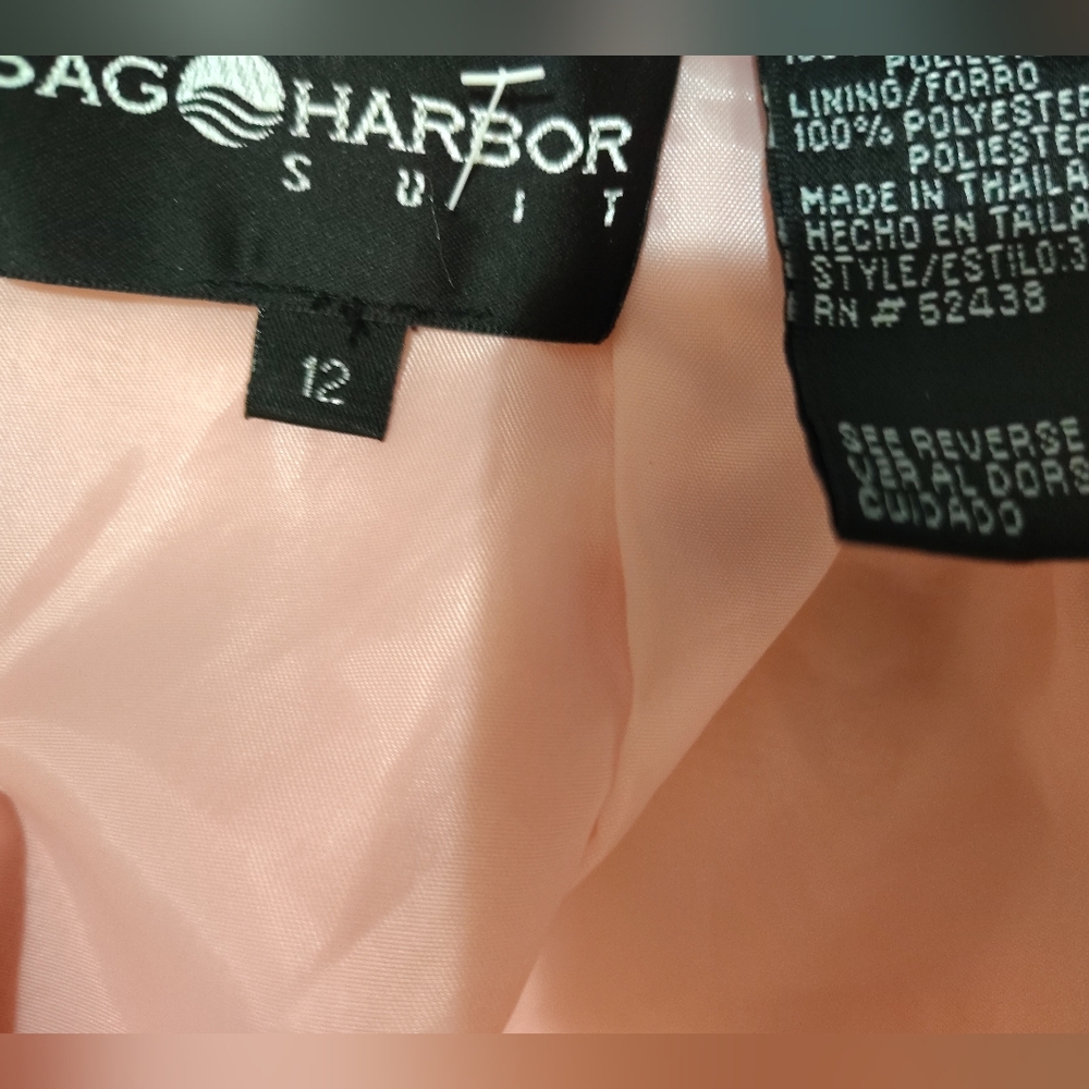Sag Harbor Skirt+Jacket: Lisa Jo BttnUp Jacket, Shrt Sleeve, Collar+Midi Skirt,L - Picture 2 of 13